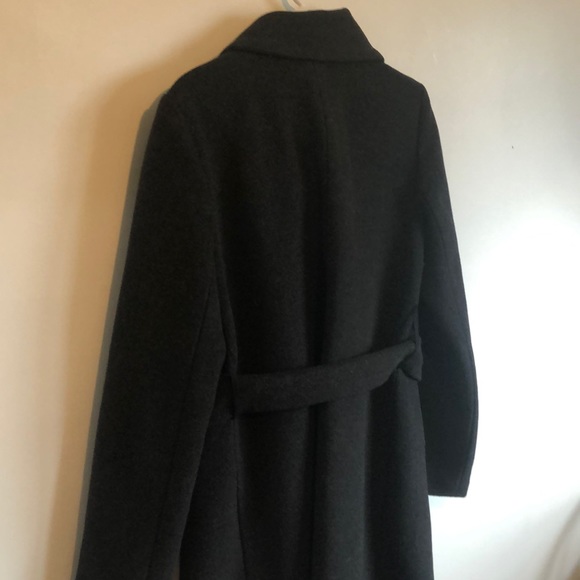 Soia & Kyo Charcoal Wool Belted Peacoat - Picture 12 of 16